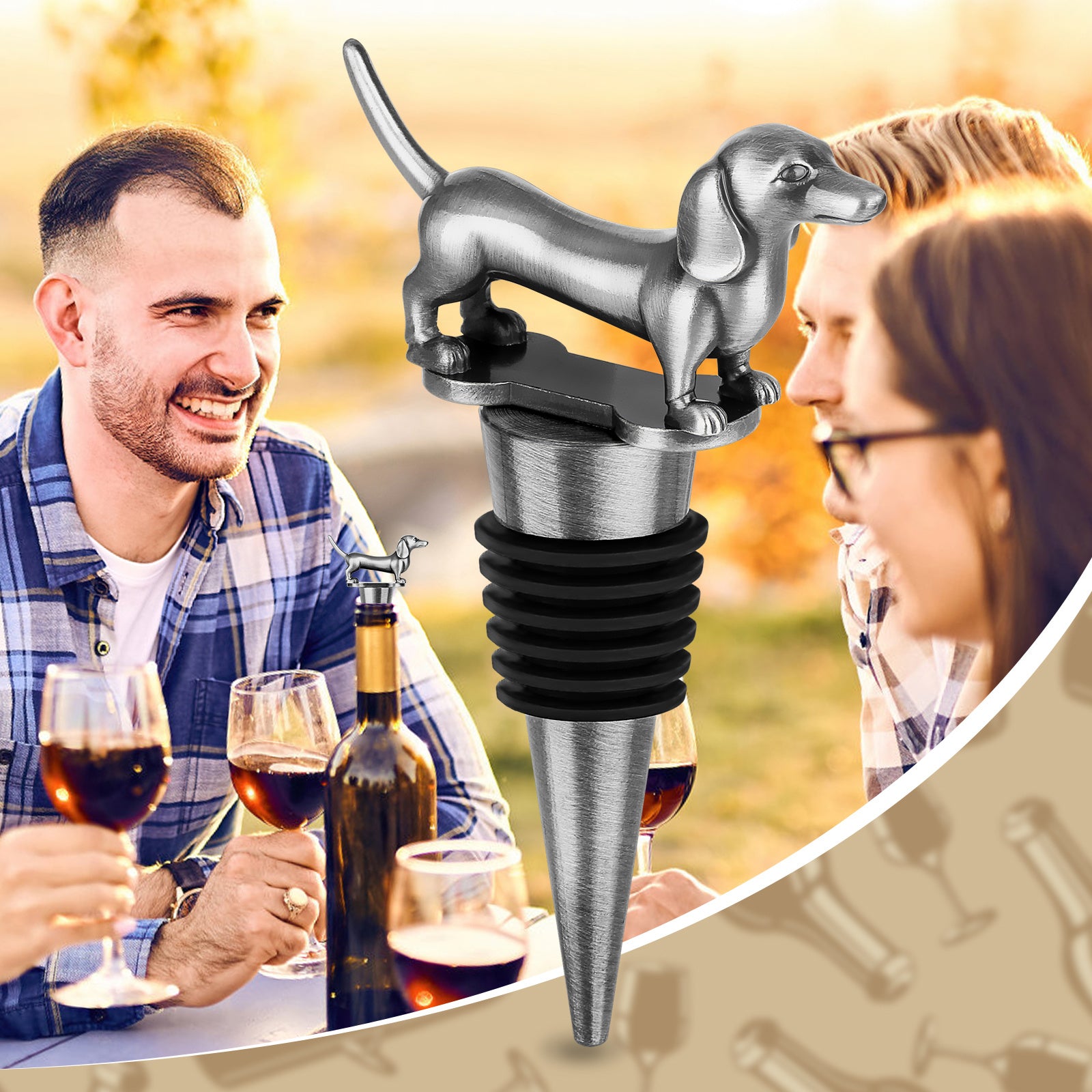 Dachshund Dog Wine & Champagne Stopper – Fun Gift for Pet Lovers